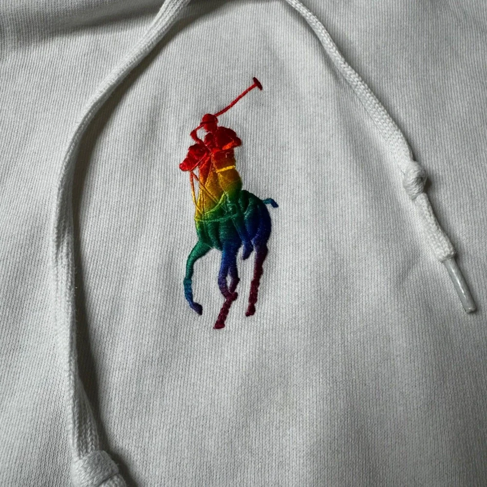 Polo Ralph Lauren Pride XXL LGBTQ Rainbow Big Pony Embroidered Hoodie Sweatshirt